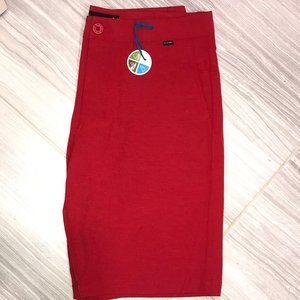 TravisMathew Beck Stretch Performance Shorts 32, POMPEIAN RED
